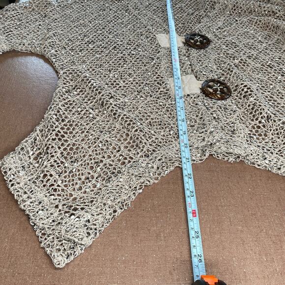 Mirror Image Y2K cardigan short sleeve beige goblin cottage whimsygoth grunge S - Picture 8 of 9